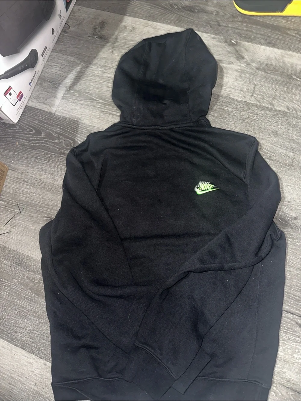 Nike Black Hoodie with Neon Green Logos